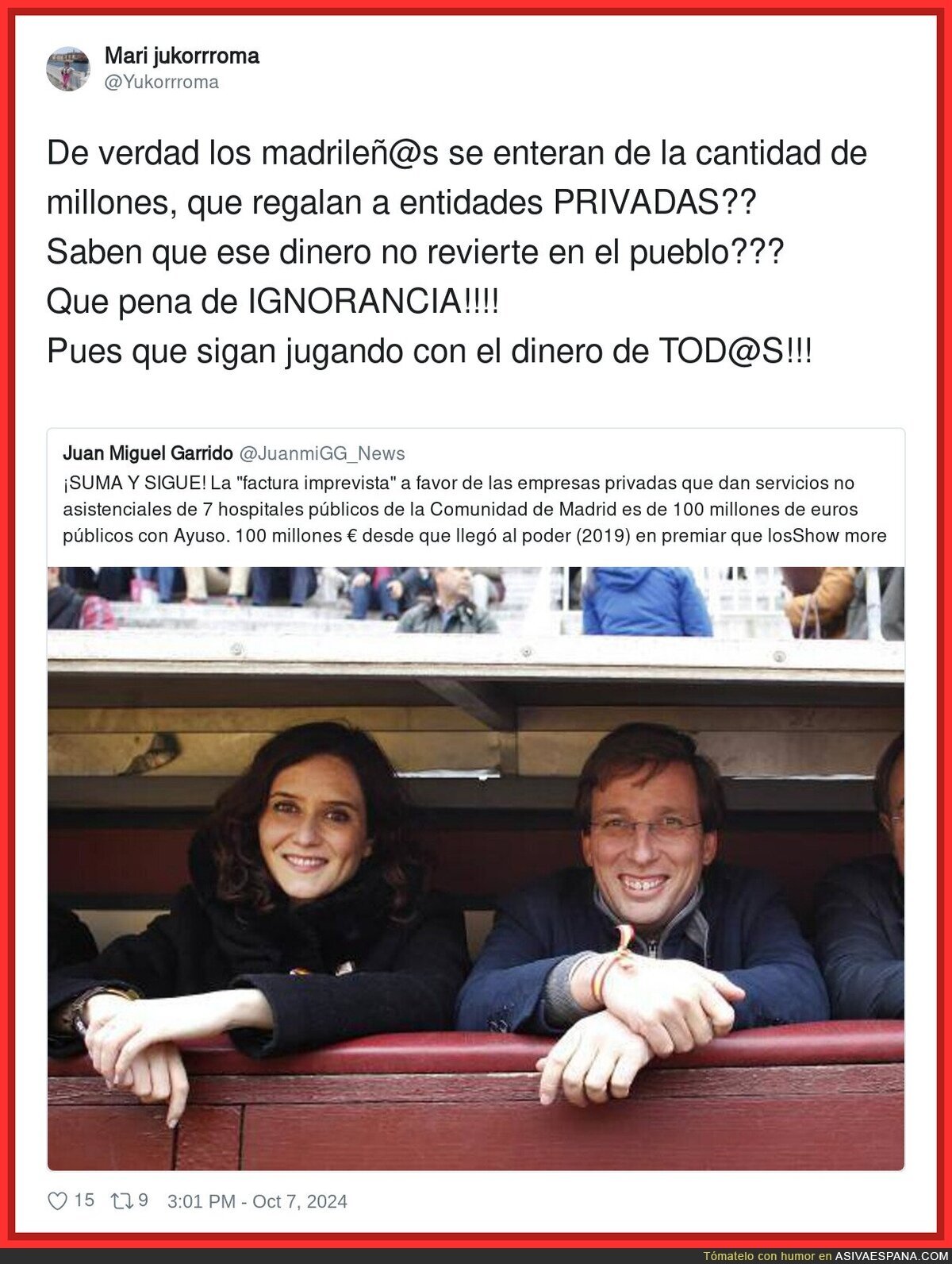 Es un escándalo lo de Madrid
