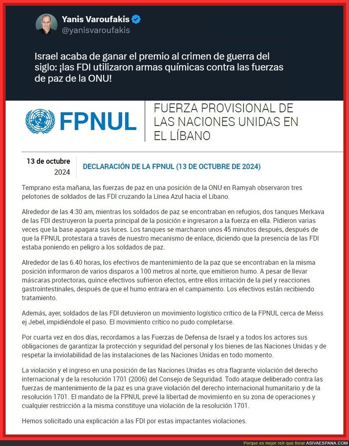 Atacan a personal de la ONU, pero en legítima defensa, que quede claro