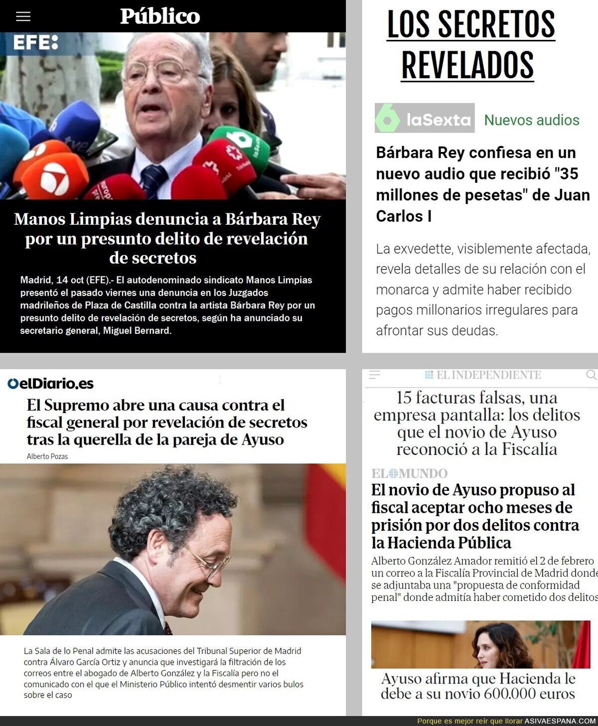 El delito en sí no importa, pero hacerlo público es ESCANDALOSO. En fin, la PPolítica