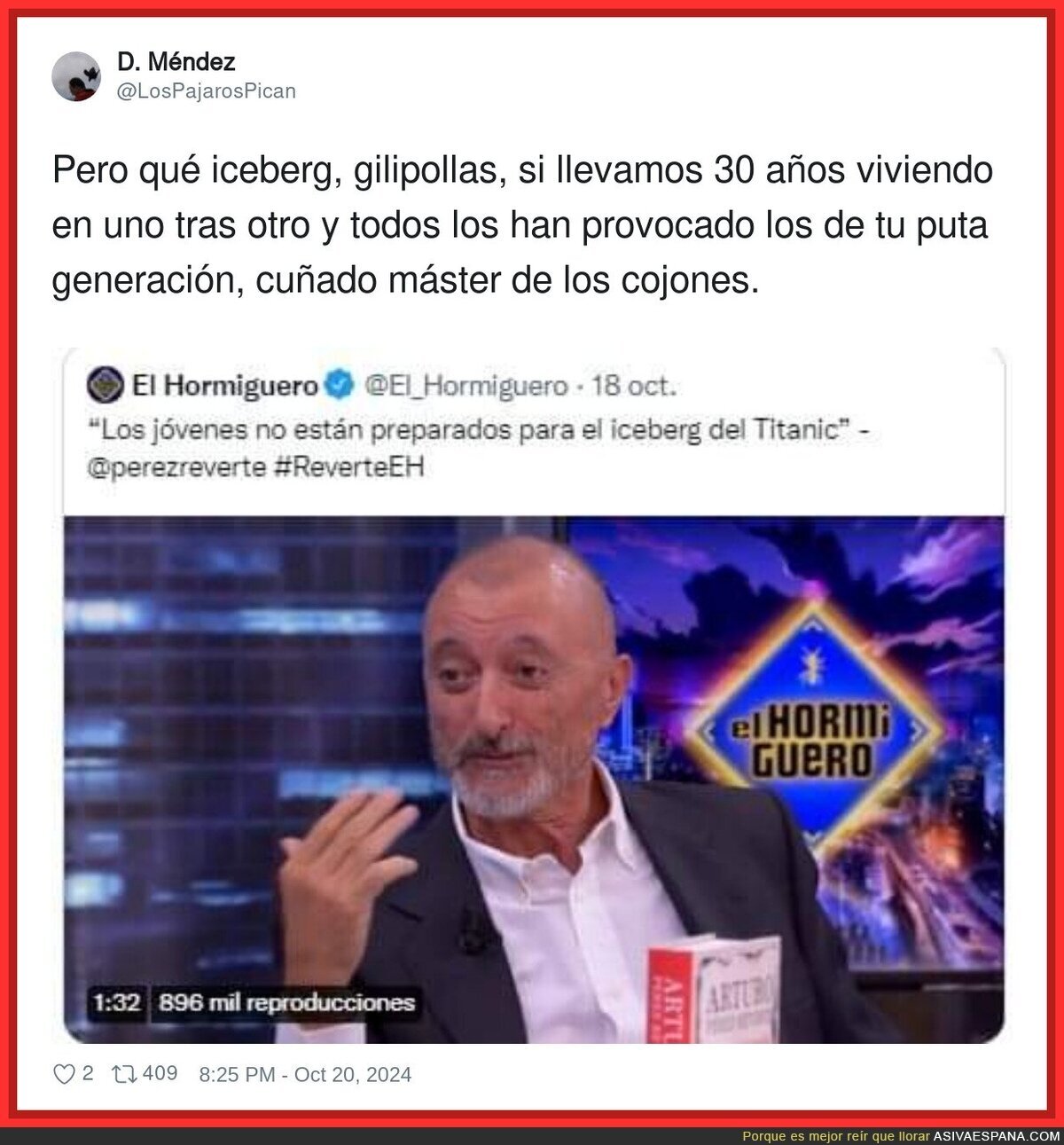 Arturo Pérez-Reverte no está para dar lecciones