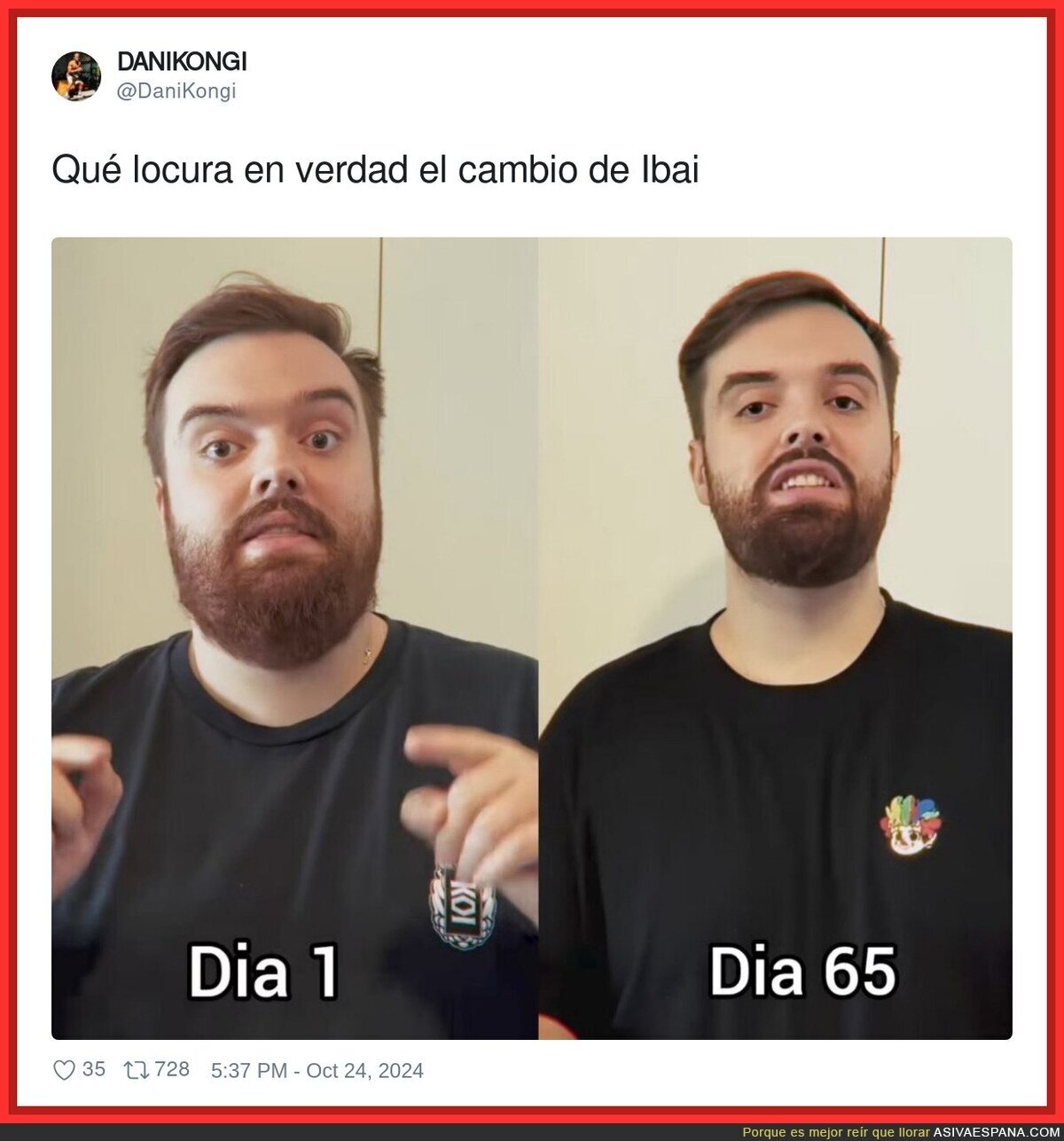 Ibai Llanos se está currando su cambio físico