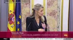 Muerte pol&iacute;tica en directo de Yolanda D&iacute;az pero es tan limitada que ni se da cuenta