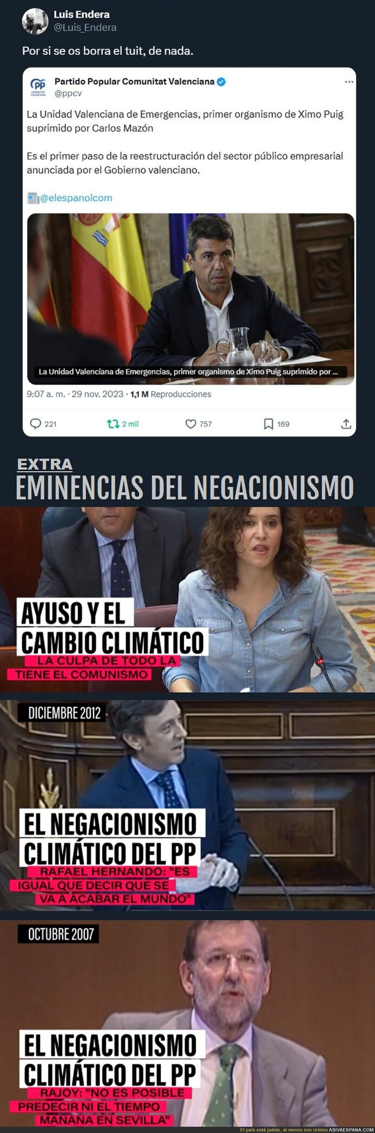 Esa Sensibilidad especial que siempre ha tenido el PP con los eventos climáticos