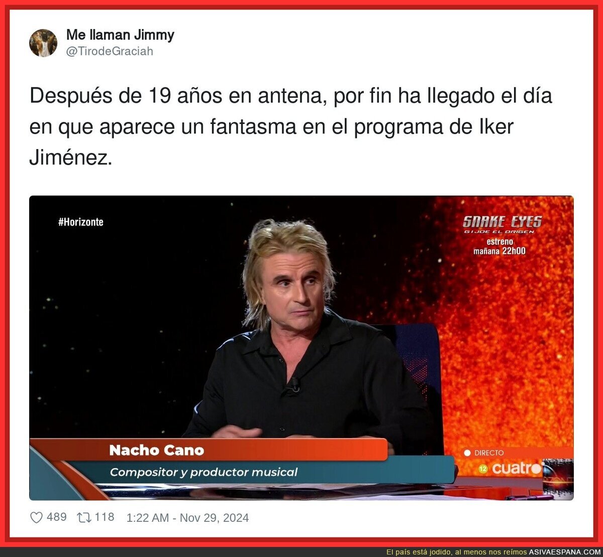 Un fantasma en el programa de Iker Jiménez