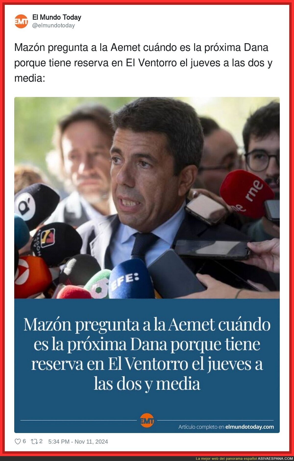 Carlos Mazón tiene prioridades