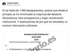Tragedia absoluta en Valencia con poca transparencia de los datos