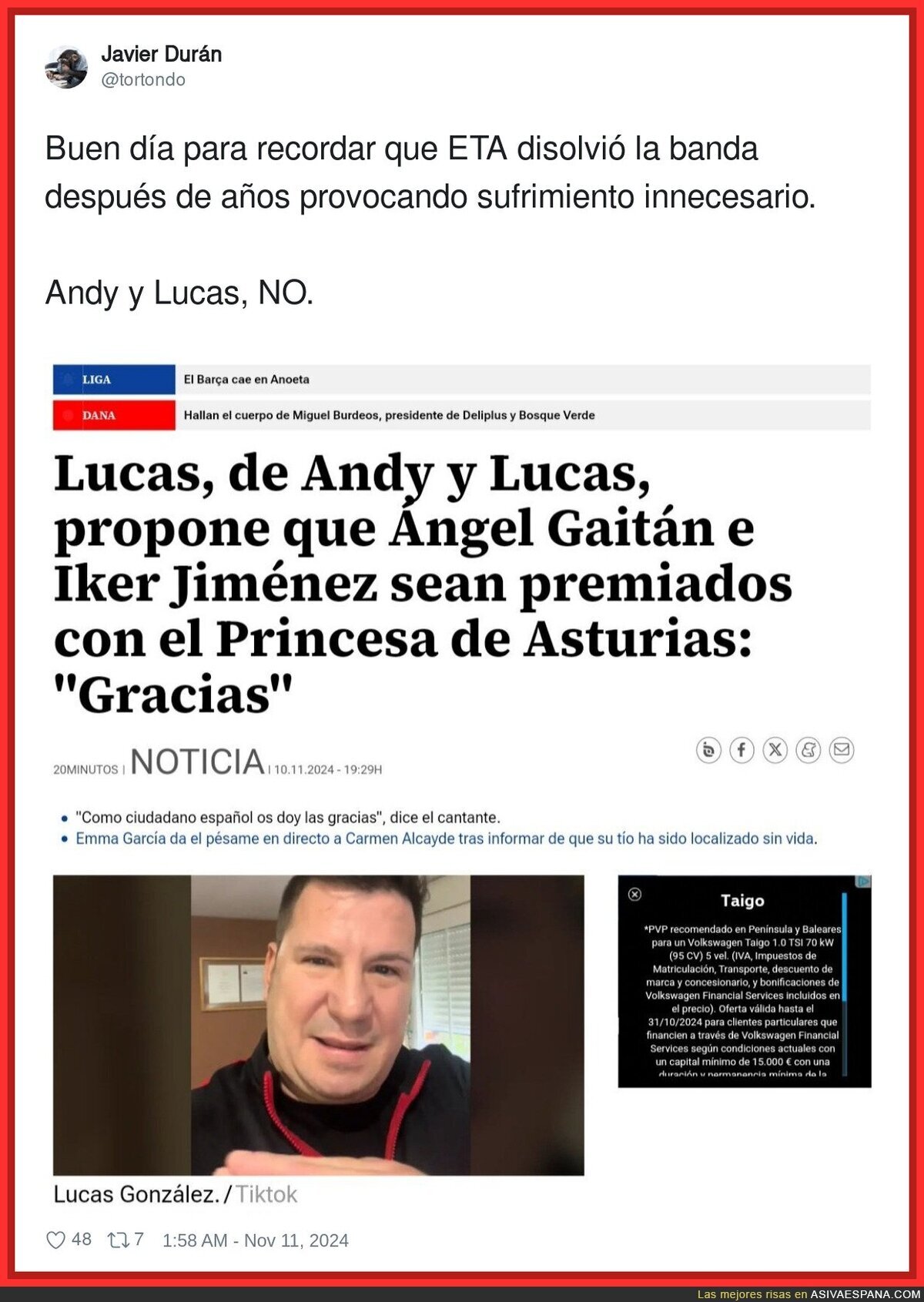 Lucas no puede dejar de dar vergüenza ajena