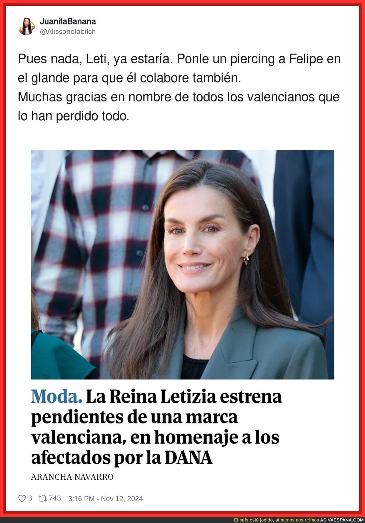 La gran solidaridad de la Reina Letizia
