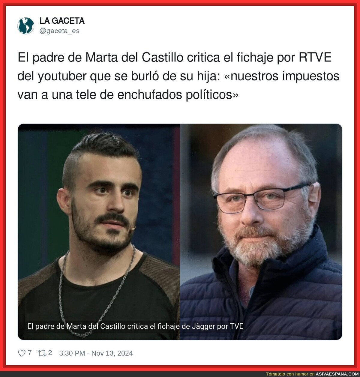 El padre de Marta del Castillo critica el fichaje por RTVE de Mr Jagger