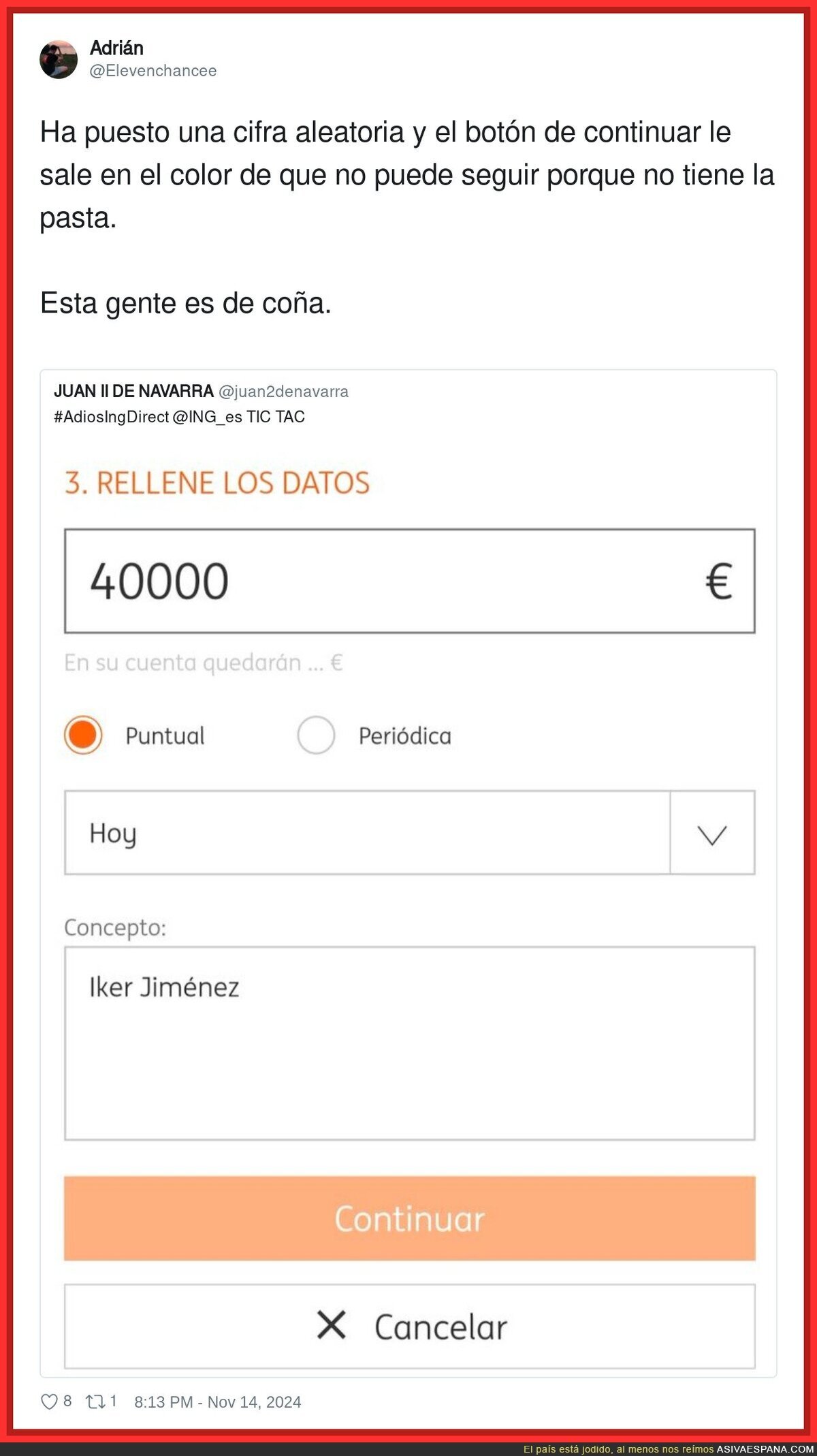 Así de triste es el boicot de esta persona hacia ING