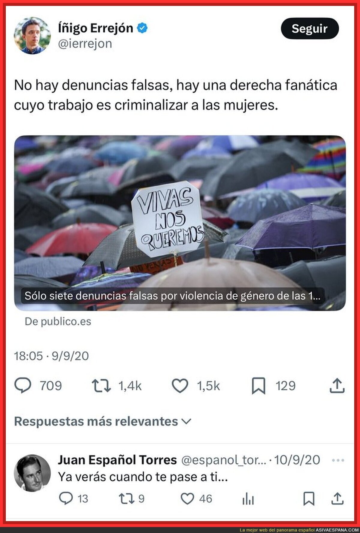 Hay alguien que avisó a Íñigo Errejón en 2020