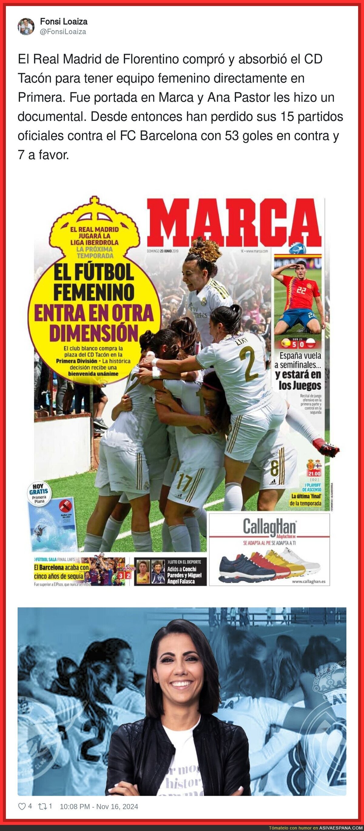 El Real Madrid femenino de Florentino no levanta cabeza