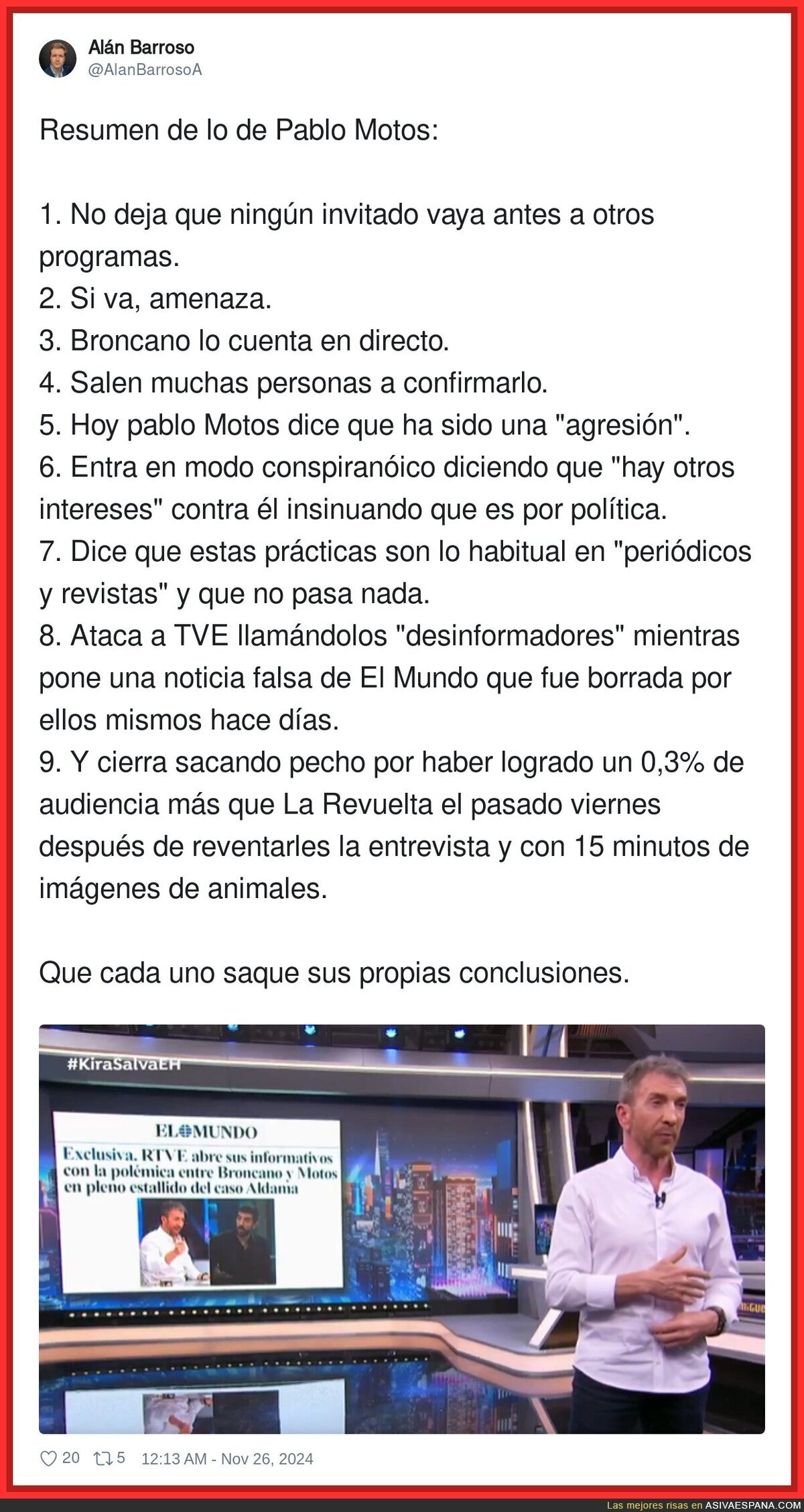 Pablo Motos es un manipulador nato desde El Hormiguero