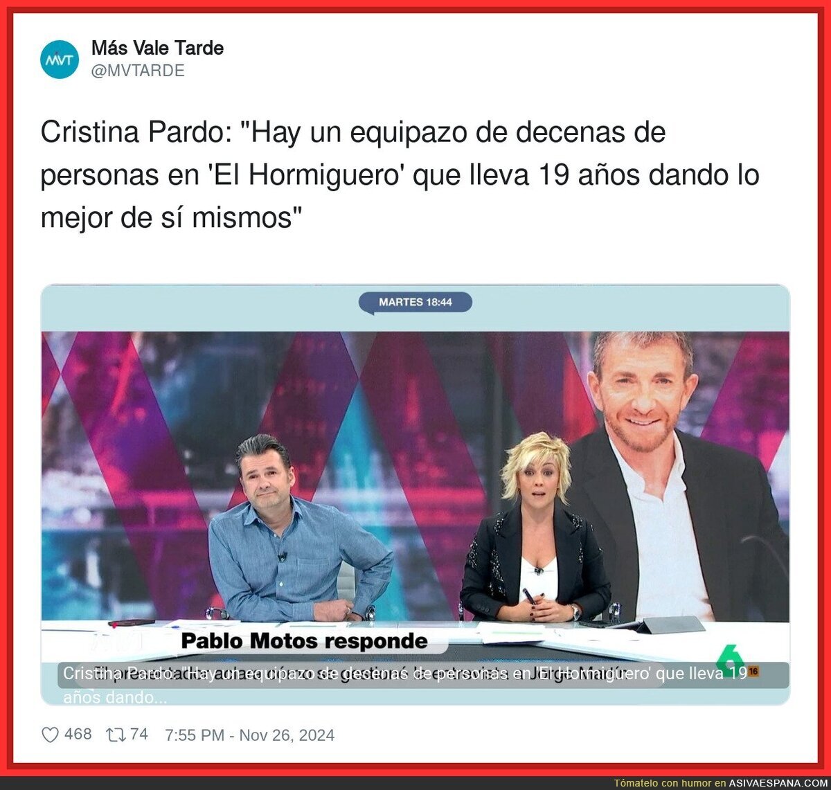 Cristina Pardo se gana el odio de la gente con esto sobre El Hormiguero
