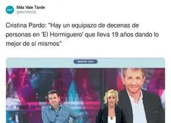 Cristina Pardo se gana el odio de la gente con esto sobre El Hormiguero