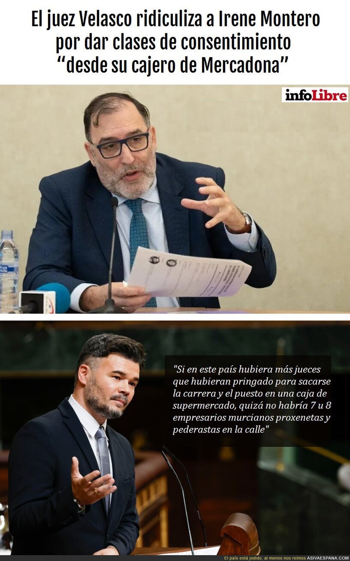 Esta frase de Rufián, una patada en la boca del facherío rancio y clasista