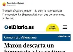 El homenaje del pueblo a las v&iacute;ctimas de la DANA que Maz&oacute;n no ha querido hacer