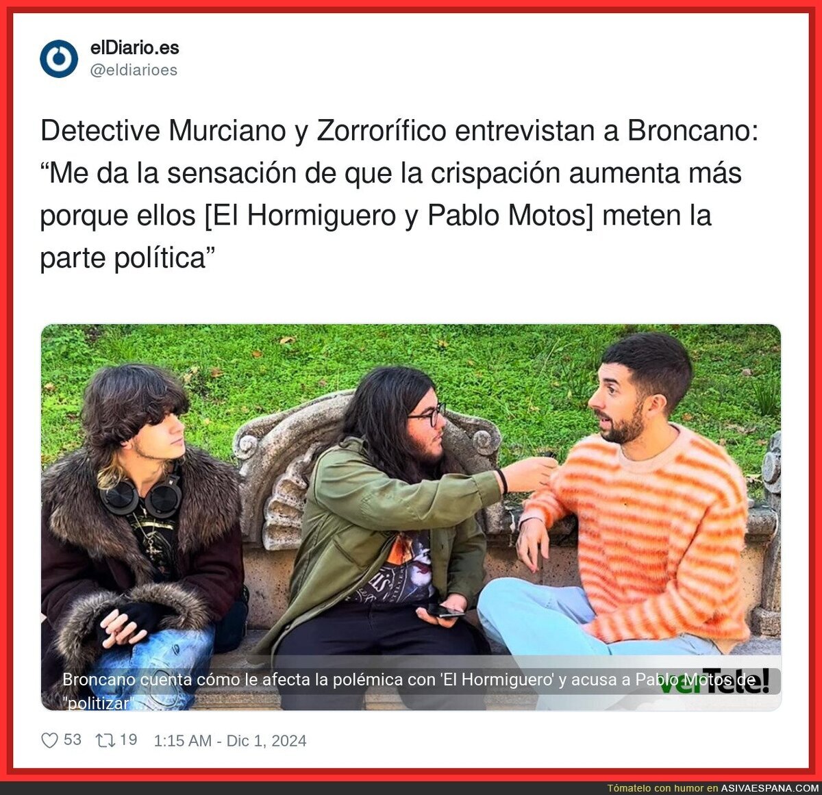 El titular que deja David Broncano a Detective Murciano