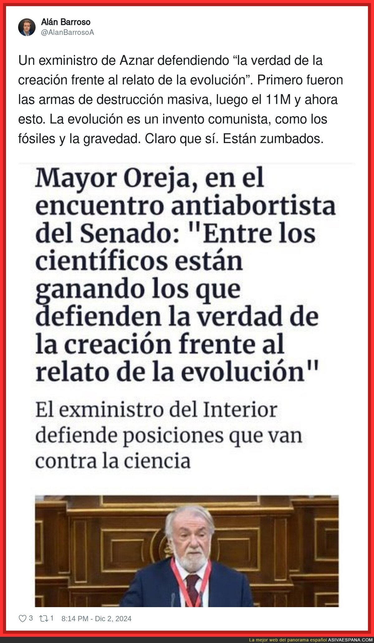 Sin comentarios lo de Mayor Oreja