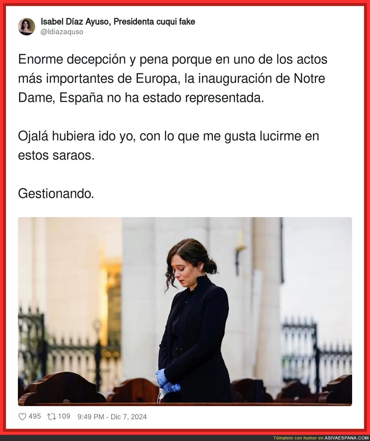 Lo que le gusta a Ayuso un drama
