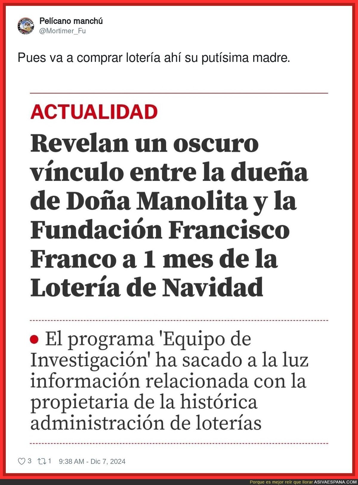 Cuidado con Doña Manolita y su puesto de loterías