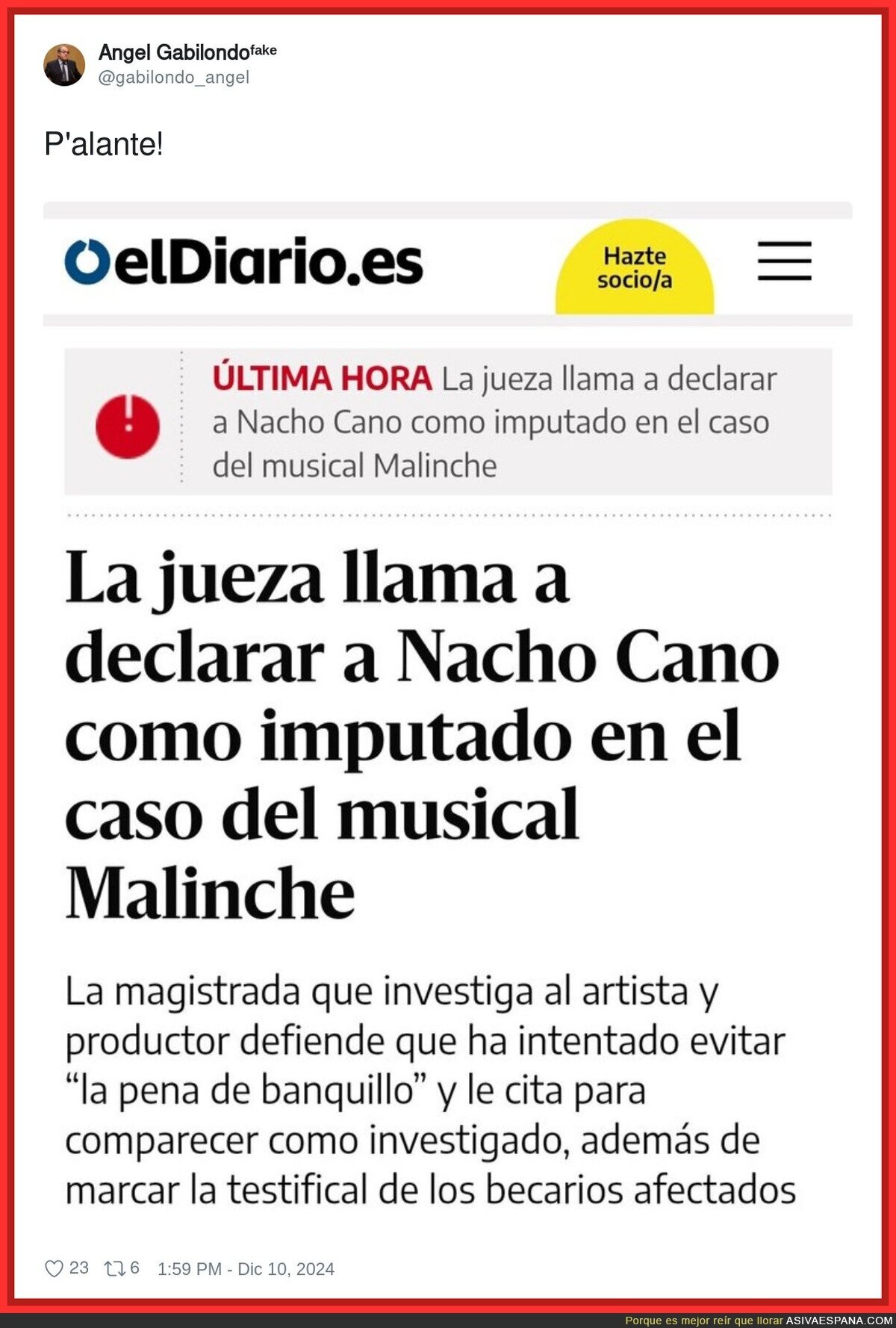 P'alante Nacho Cano!