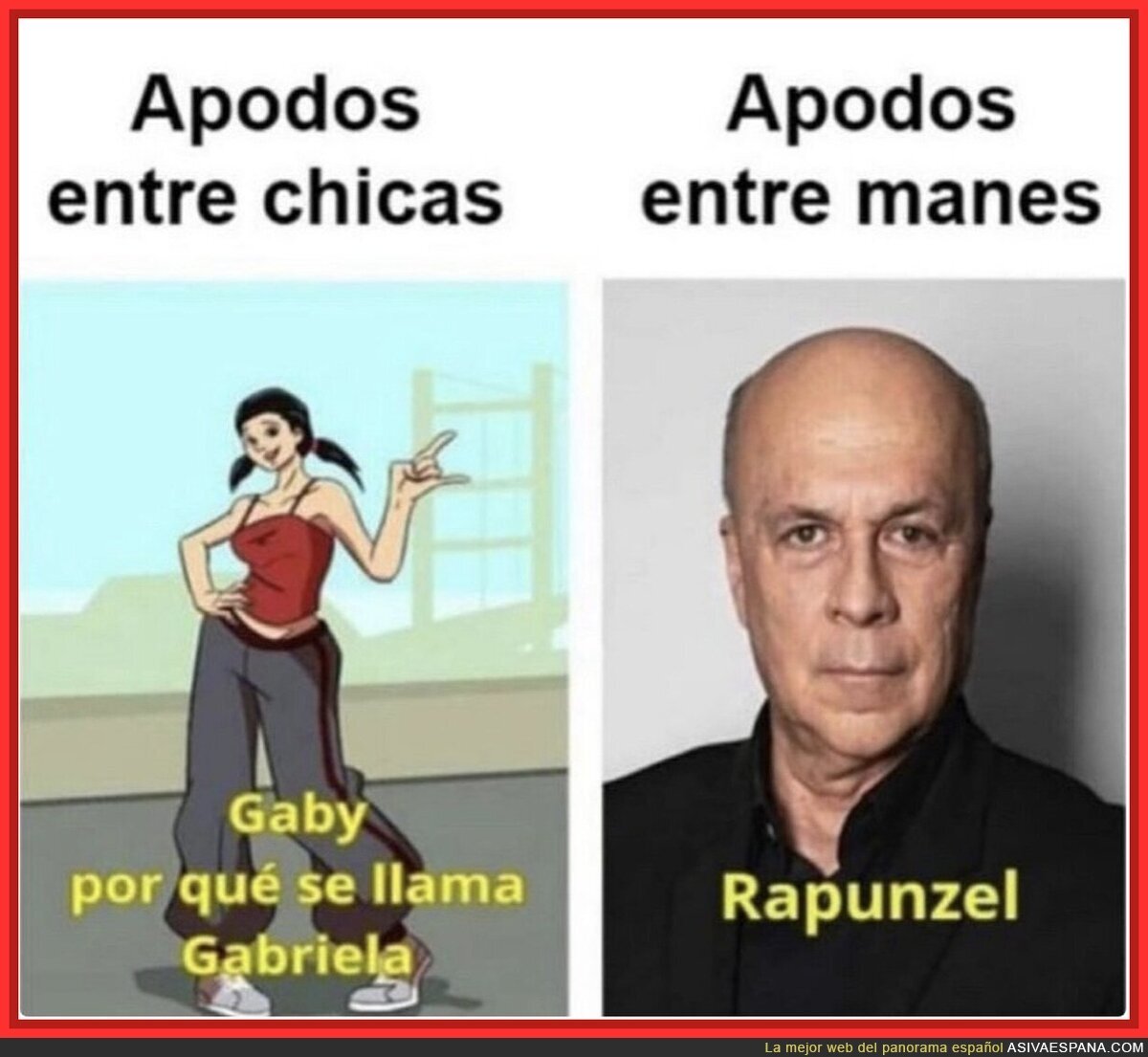 Diferentes apodos entre chicos y chicas
