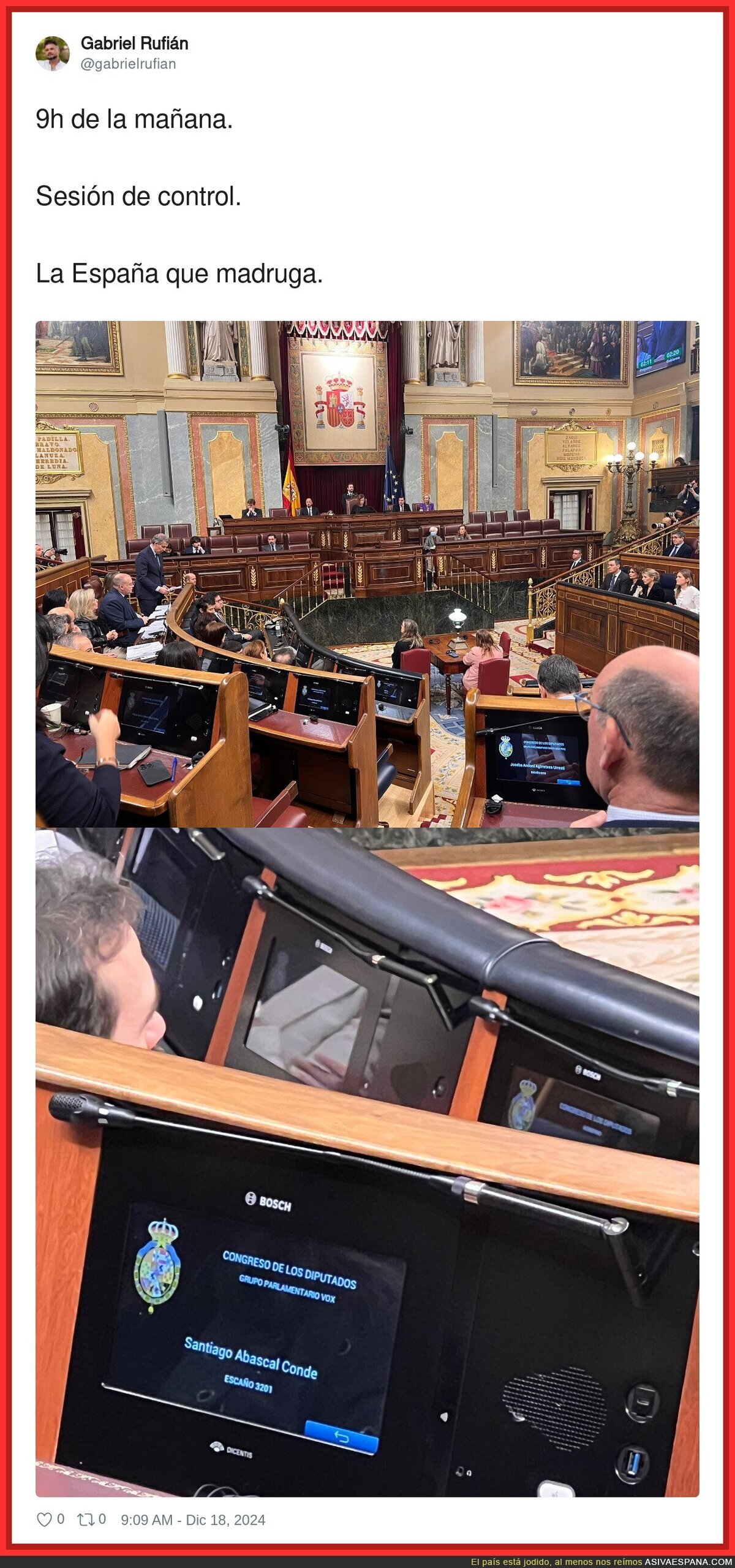 A Santiago Abascal no le gusta madrugar