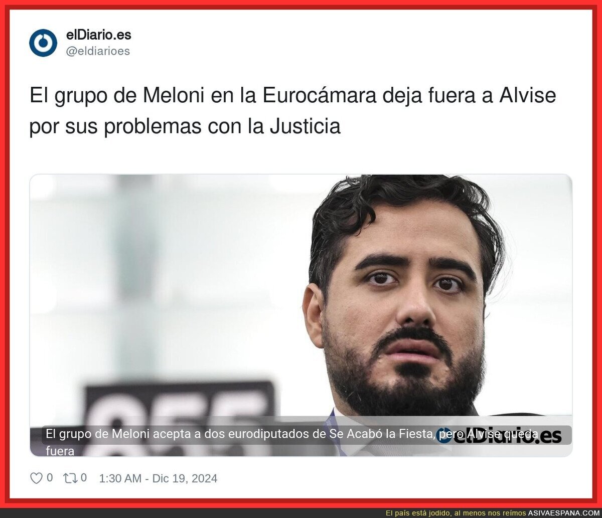 Meloni no quiere a Alvise Pérez