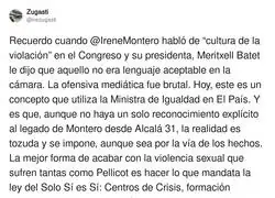Hay que recordar siempre esto de Irene Montero