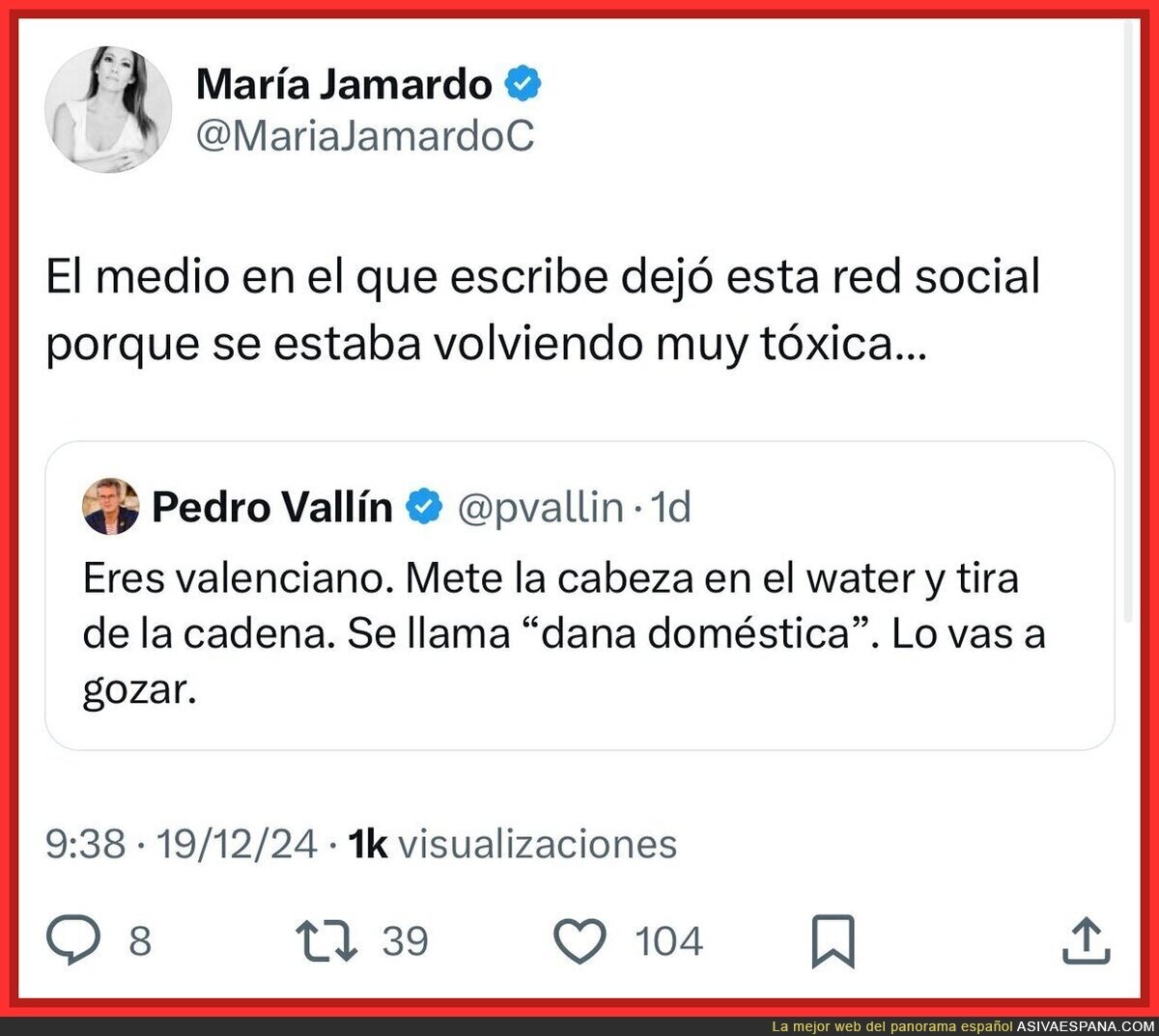 Este es el nivel de Pedro Vallín de La Vanguardia