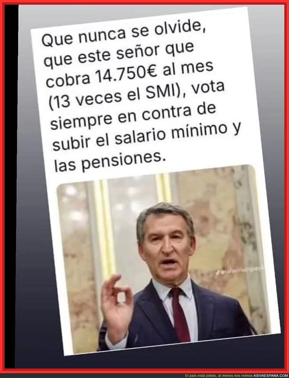 Feijóo vota contra el pueblo