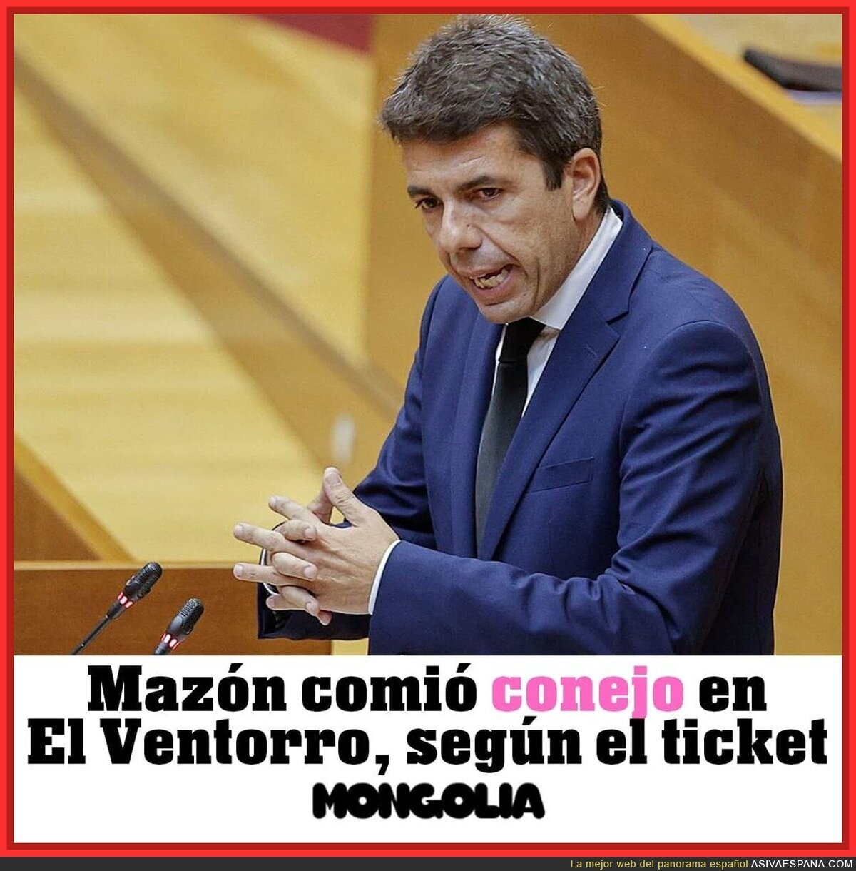El menú de Carlos Mazón en El Ventorro