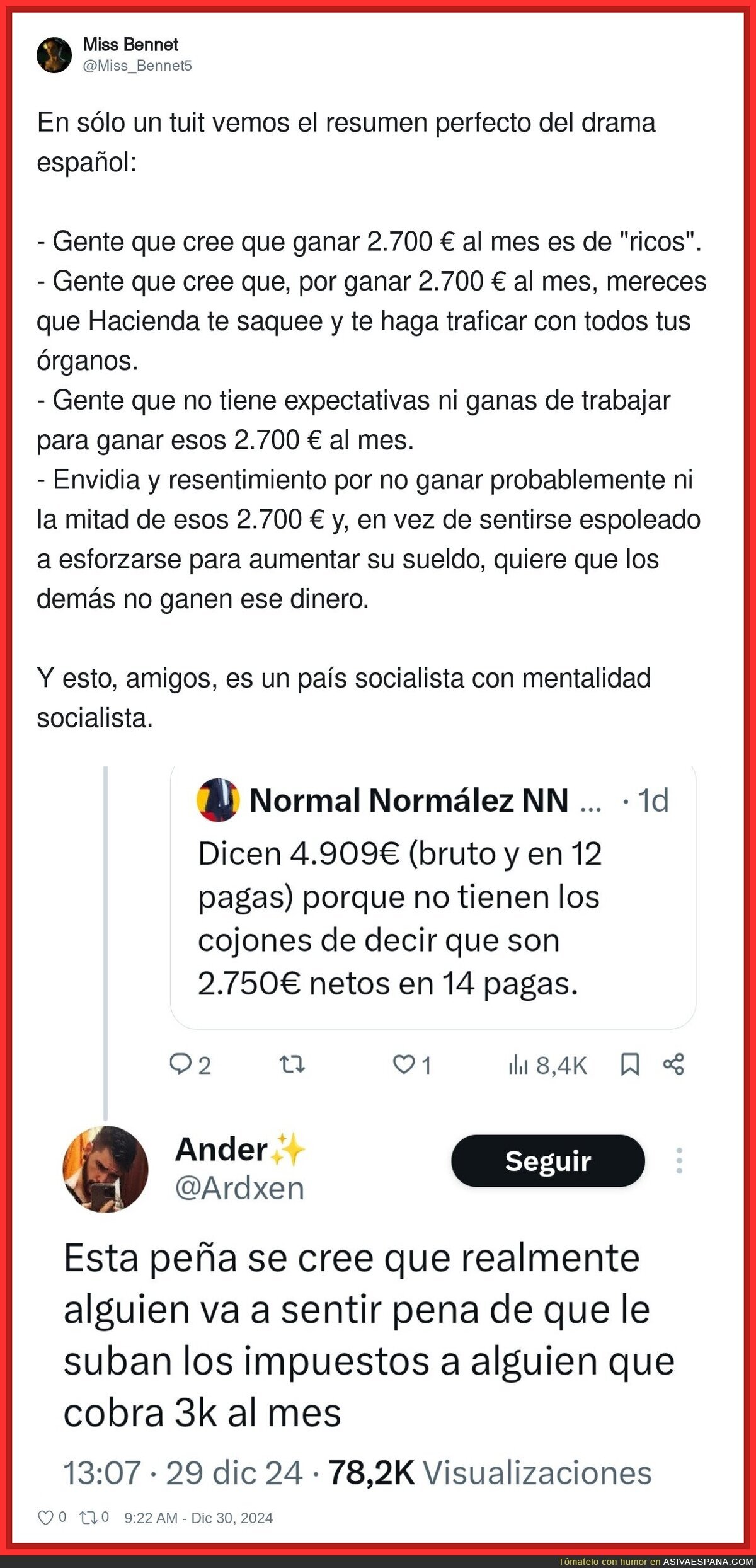 La miseria de sueldos que hay en España