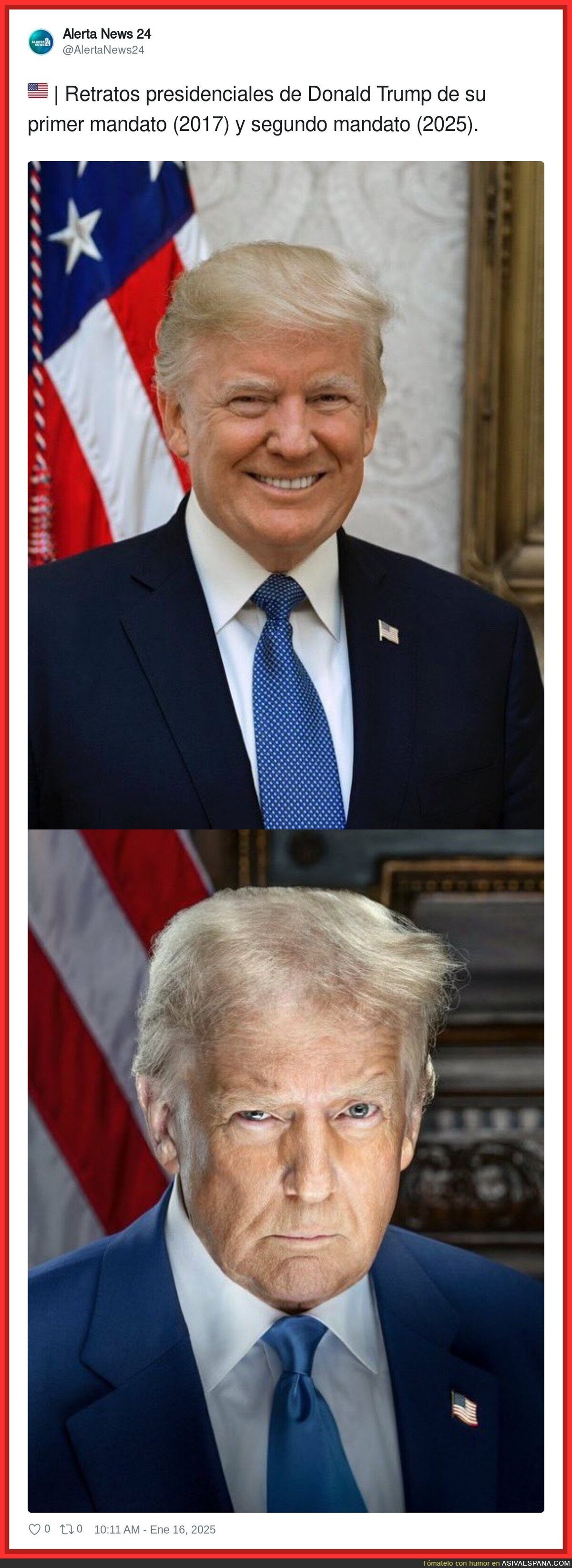 La nueva y desafiante cara de Trump