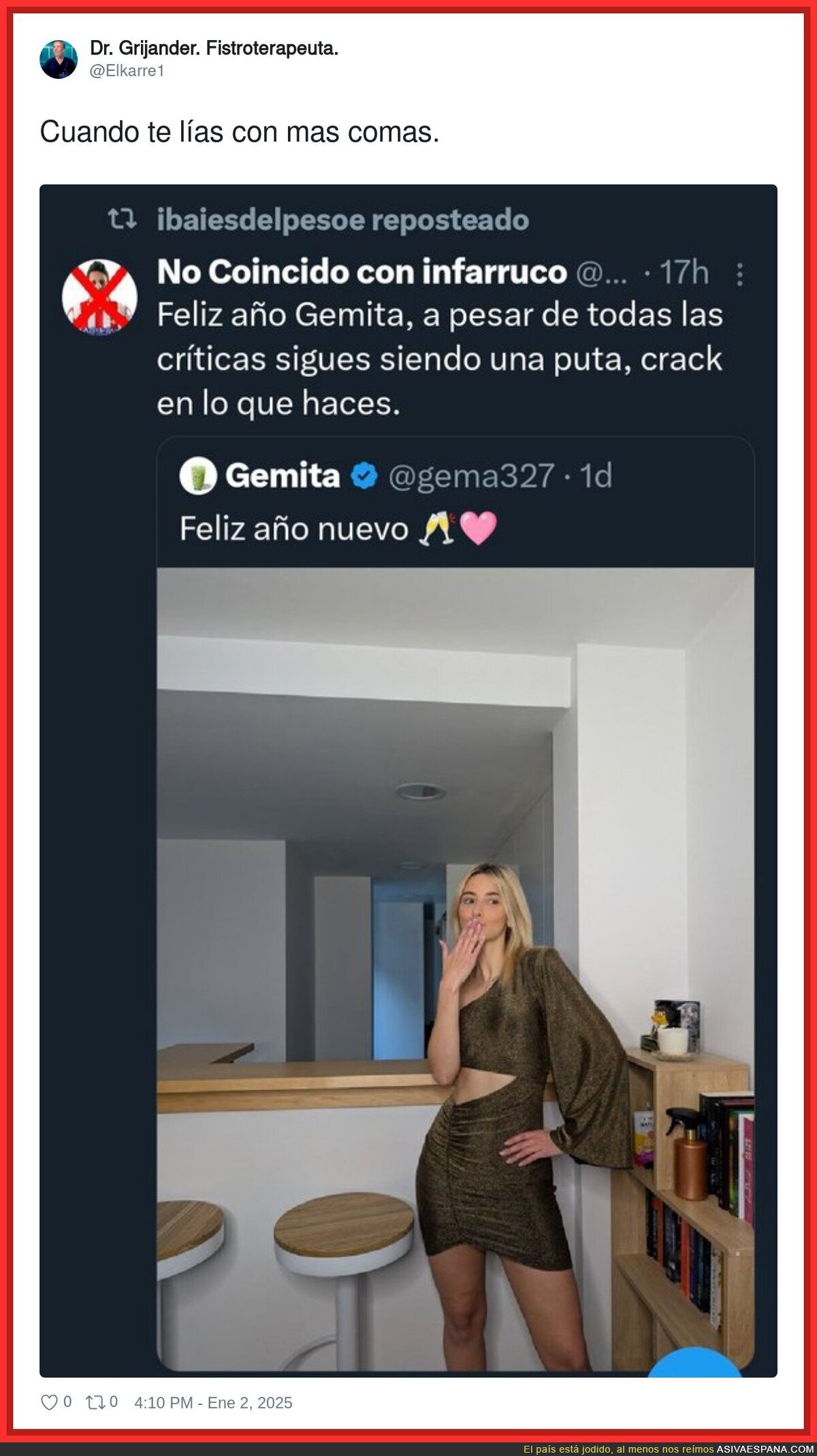 Error técnico a la hora de escribir