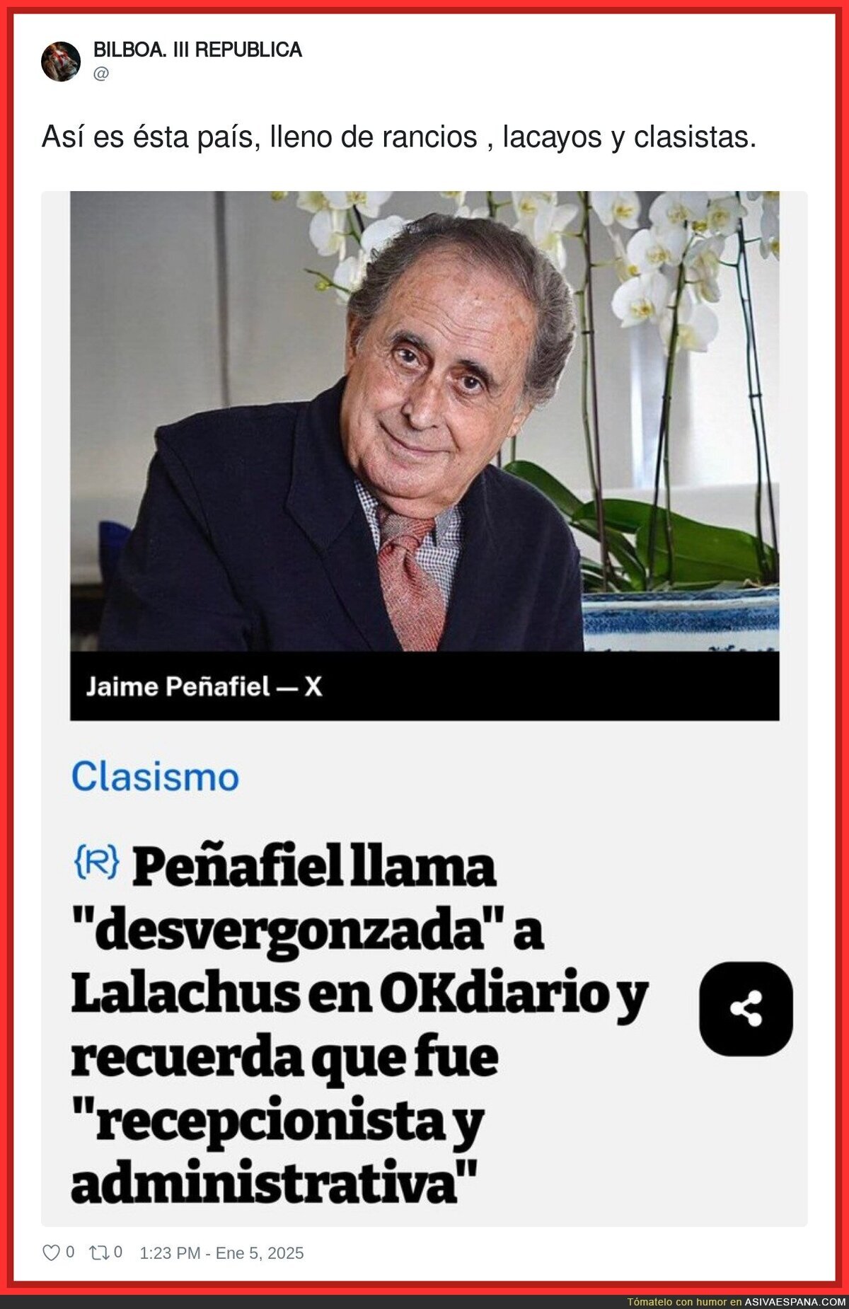 Jaime Peñafiel carga contra Lalachus