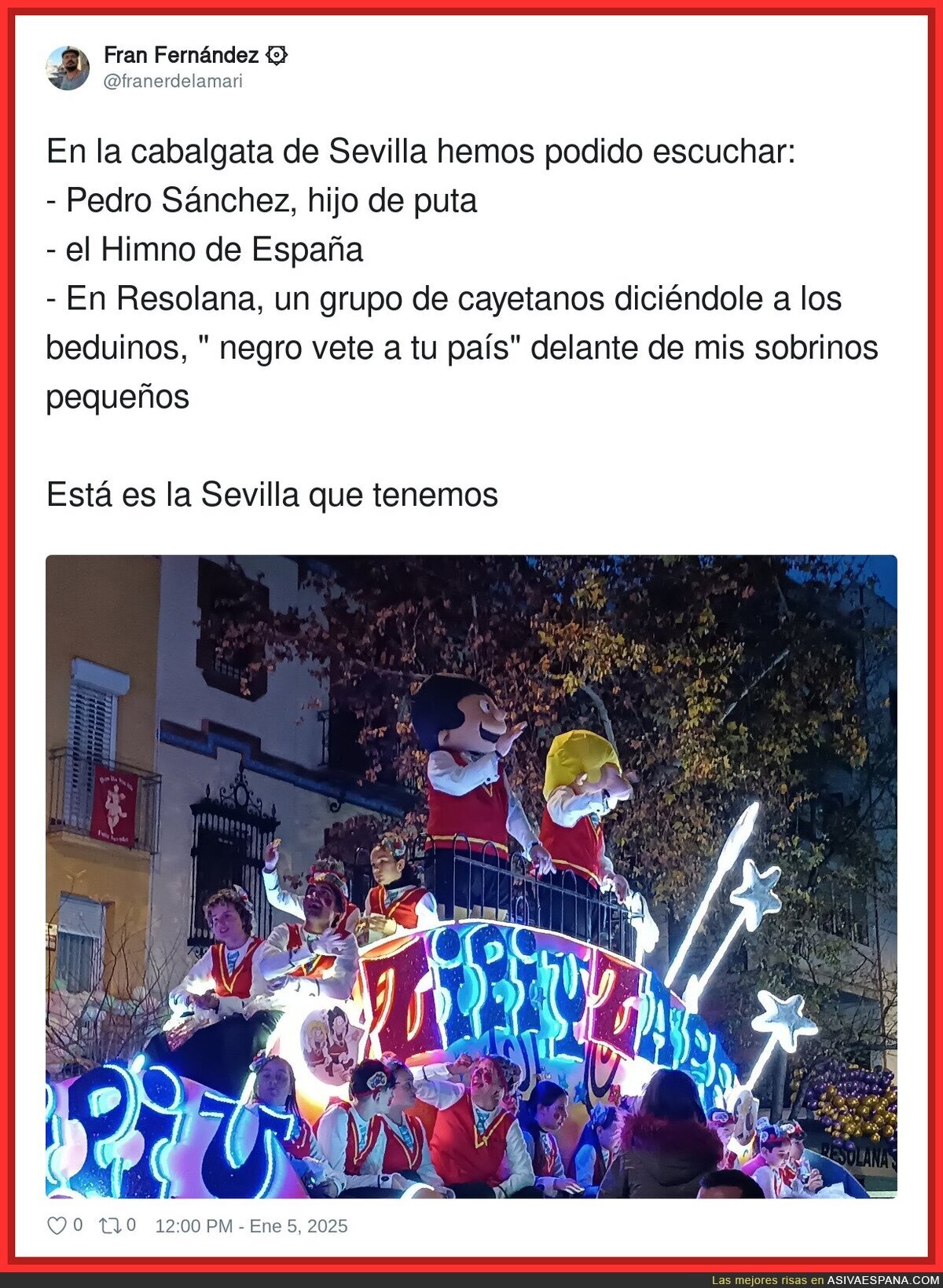La polémica en Sevilla en plena Cabalgata de Reyes Magos