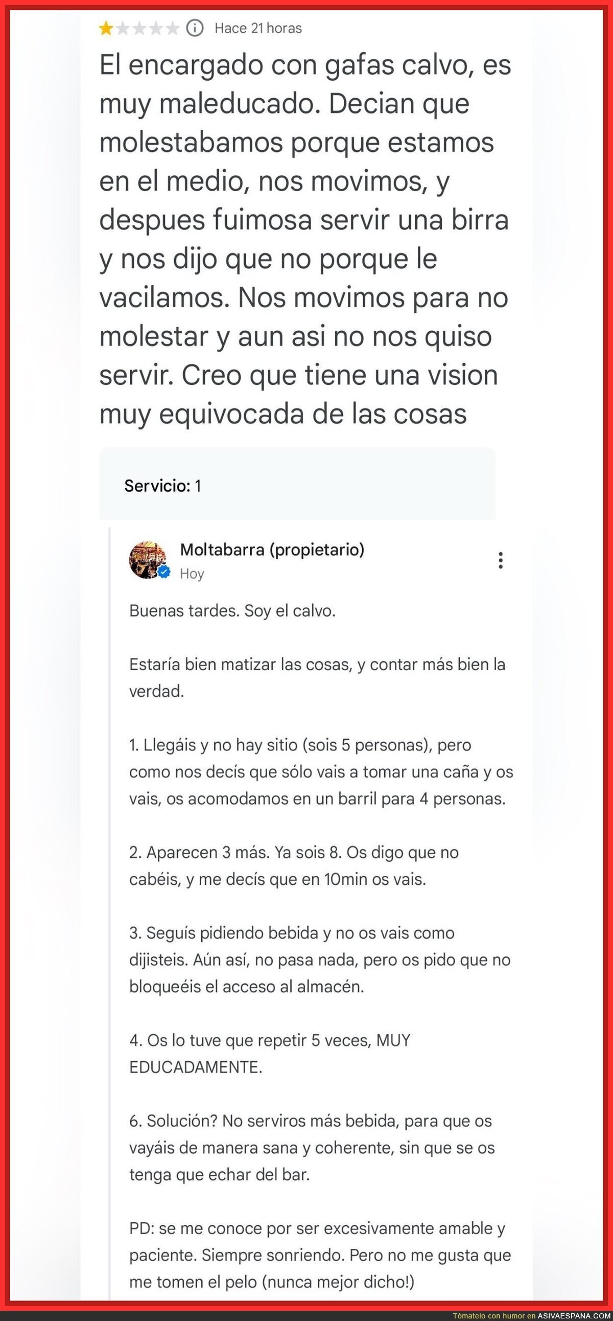 Excelente respuesta 'del calvo' a un maleducado