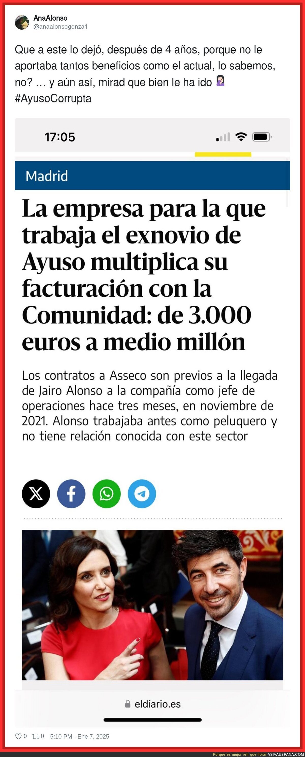 Ser pareja de Ayuso da sus frutos