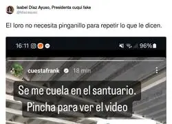 Ayuso se cuela en el santuario de Frank Cuesta