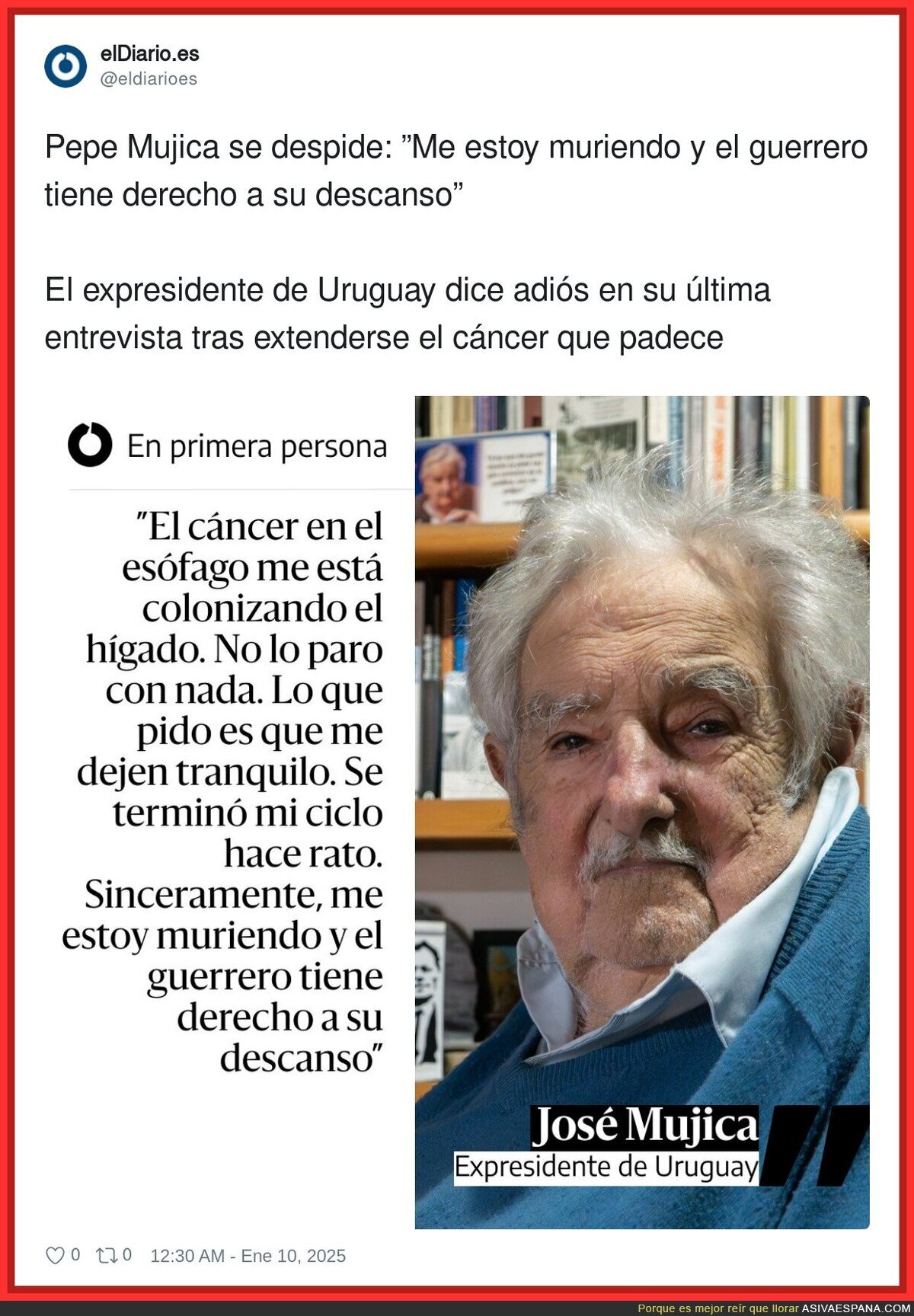 Pepe Mujica da un paso al lado definitivamente