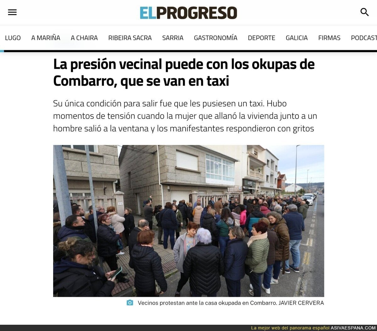 Vecinos del pueblo se unen y desalojan unos okupas en Combarro