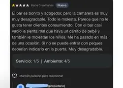 Buena respuesta a una lamentable rese&ntilde;a en un bar