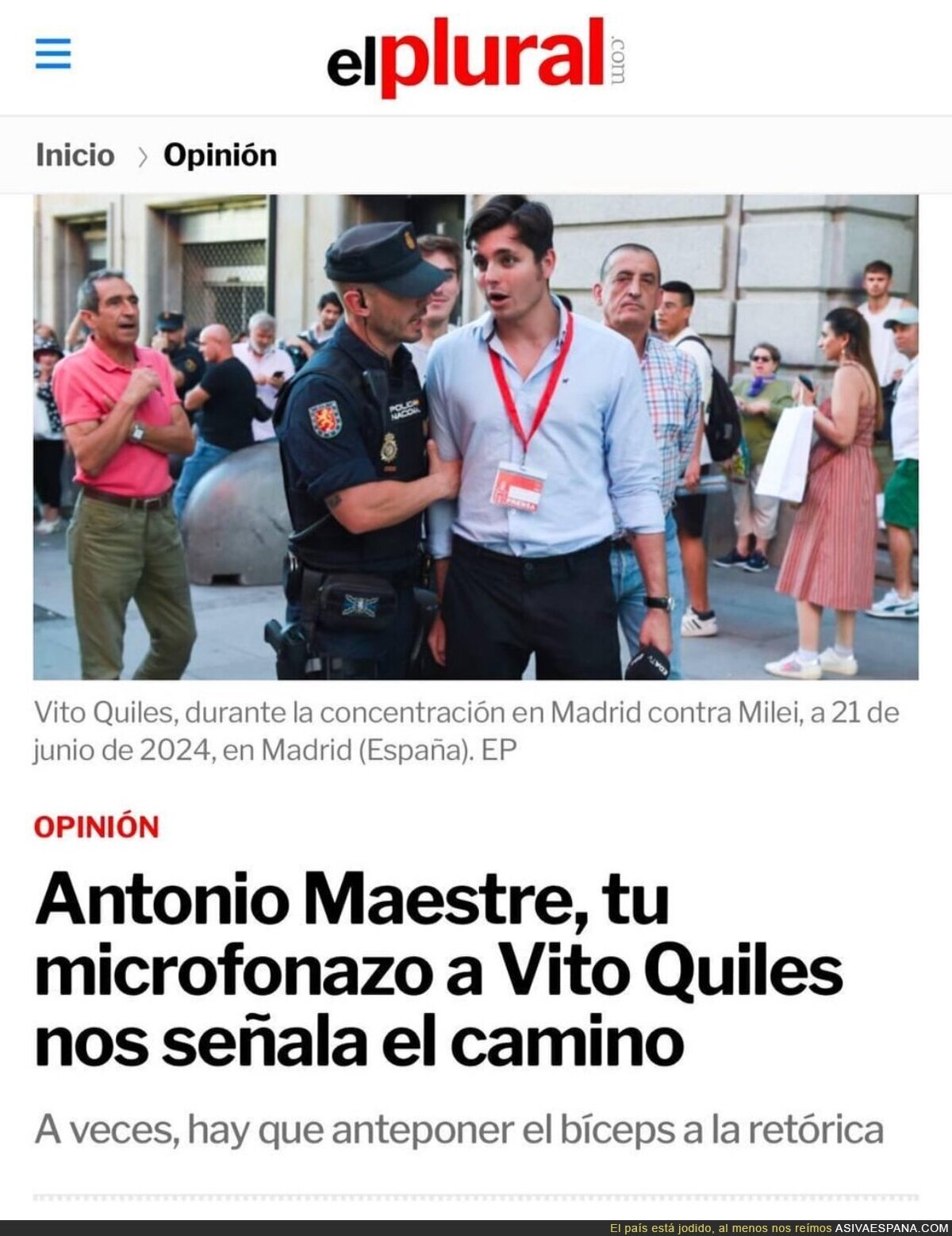 A la señora animalista le sobraron adjetivos y le faltó bíceps