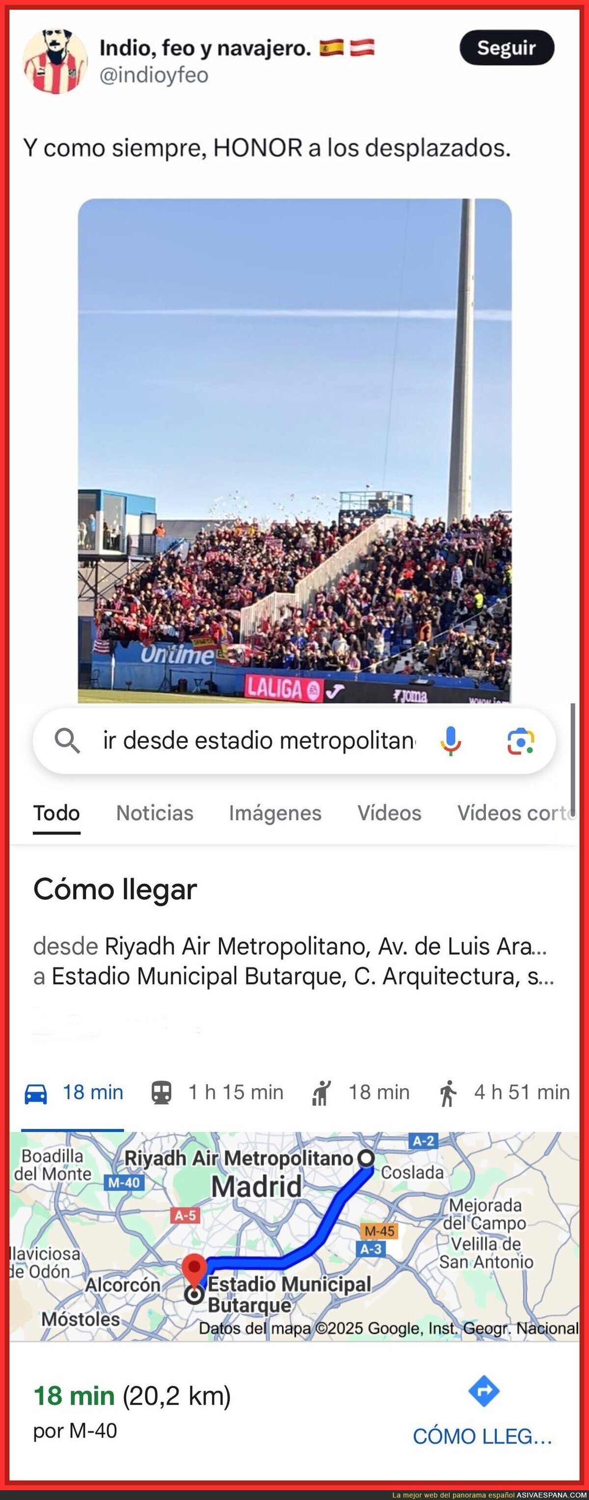 18 minutos de viaje, HONOR a los desplazados