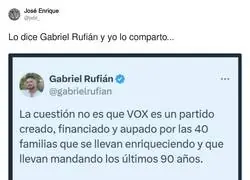 Gabriel Rufi&aacute;n y su gran opini&oacute;n sobre VOX