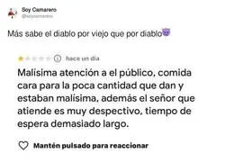 As&iacute; se responde a un cliente que se trae comida de fuera