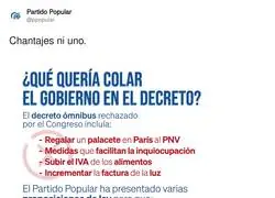 El PP se siente chantajeado por el Gobierno