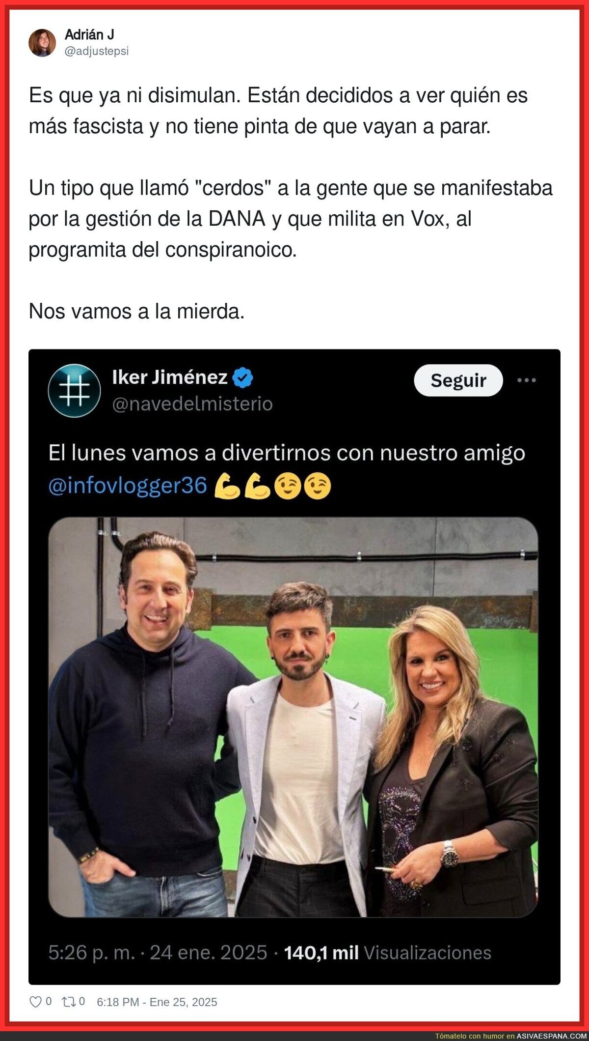 Iker Jiménez ya no disimula su fascismo
